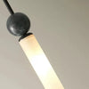 Lustre Suspension Plafonnier Cylindre Verre Givré et Métal Noir - Salon Salle à Manger — Pilare