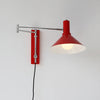 Applique Murale Conique Métal Rouge Articulée - Chambre Salon Salle de Bain — Amphitrite
