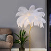 Lampadaire Feuillage Plumes Crème et Métal Doré - Salon Bureau Chambre — Folia
