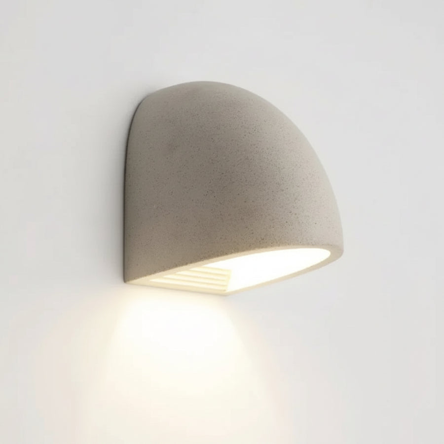 Applique Murale Demi-Sphère Béton Gris Minimaliste Design Moderne - Chambre Salle de Bain Salon — Gunnar