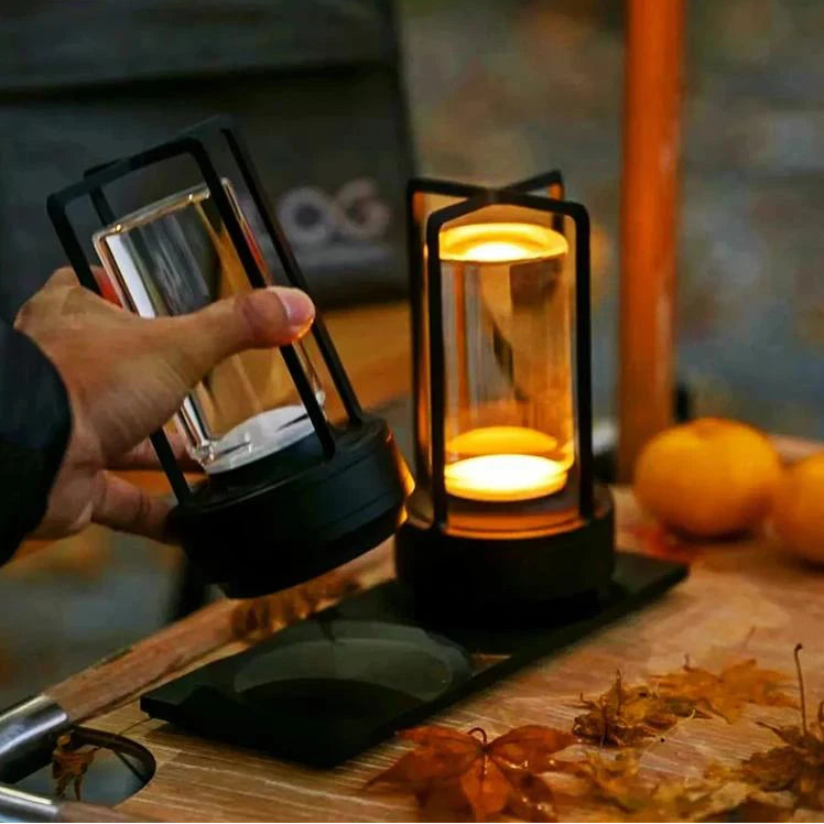 Lampe de Table Cylindre Verre Transparent et Métal Doré - Chambre Bureau Salon — Canna