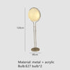Lampadaire Sphère Verre Opalin et Métal Chromé Minimaliste Design - Salon Bureau Chambre — Orbe