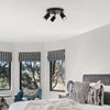 Suspension Rail Cylindres Acier Noir Mat Minimaliste Design - Chambre Salon Cuisine — Réglette