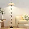 Lampadaire Spirale Métal Noir et Abat-Jour Plissé - Salon Bureau Chambre — Spiro
