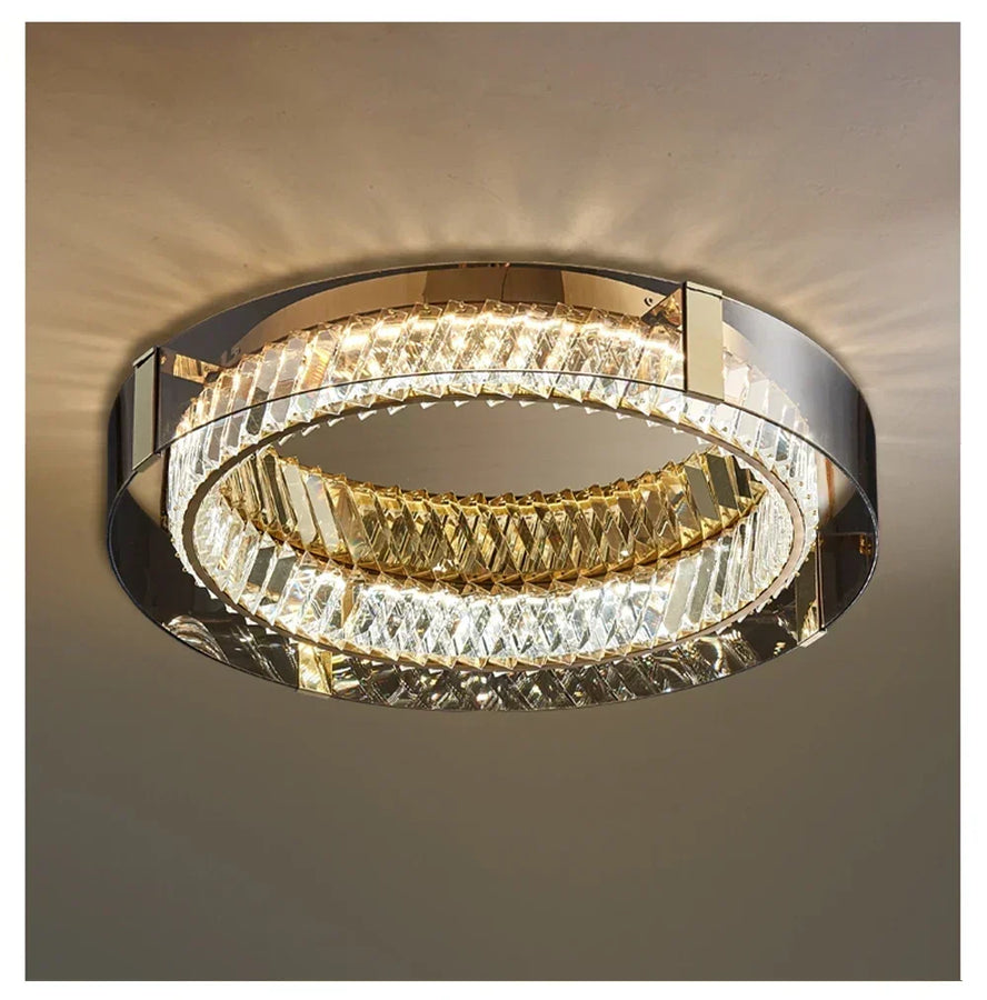 Nexo Anneau Cristal et Métal Chromé Éclatant