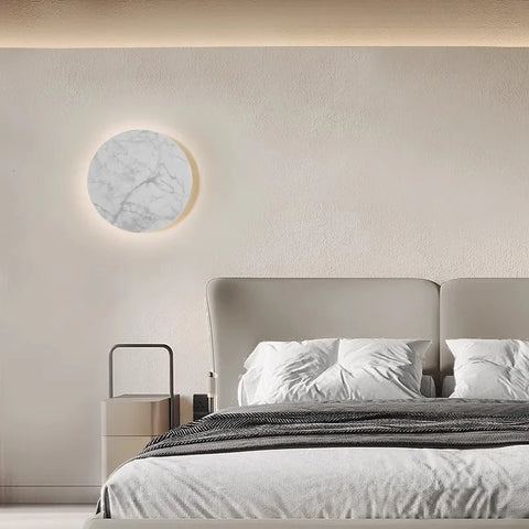Applique Murale Cube Marbre Naturel Noir et Blanc - Chambre Salle de Bain Salon — Procyon