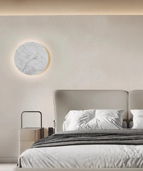 Applique Murale Cube Marbre Naturel Noir et Blanc - Chambre Salle de Bain Salon — Procyon