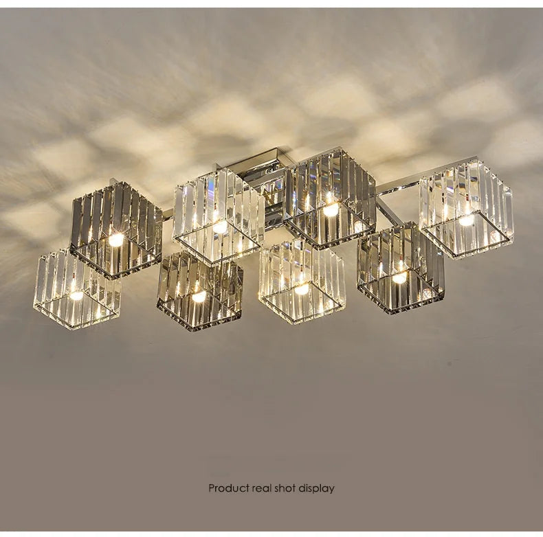 Sofia Cube Cristal et Métal Chromé Art Déco