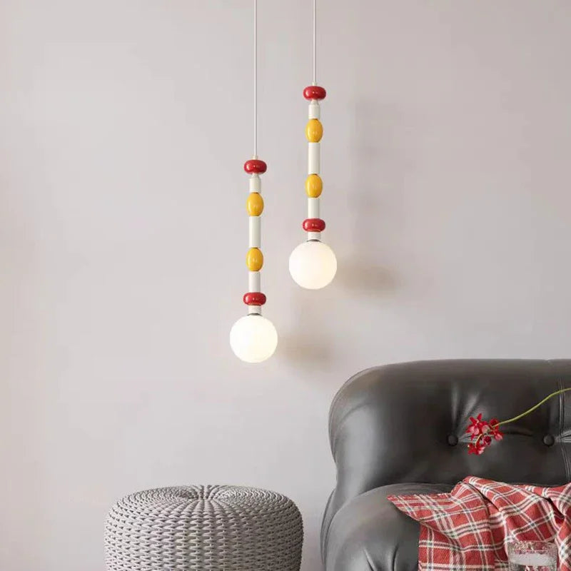 Suspension Pétales Tissu Ivoire et Bois Naturel - Cuisine Chambre Salon — Corolle