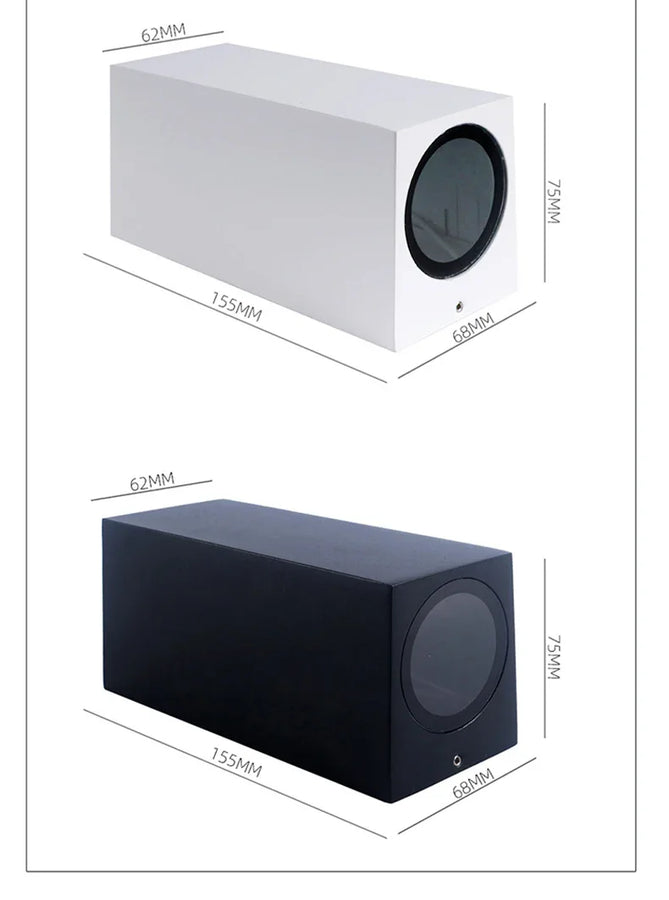 Thora Cylindre Aluminium Noir et Blanc Minimaliste B
