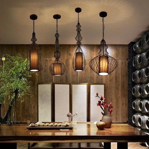 Suspension Filigrane Métal Noir Tressé Art Déco - Cuisine Chambre Salon — Ayesha
