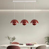 Suspension Dôme Métal Rouge Éclatant Minimaliste Design - Cuisine Salon Salle à Manger — Apex