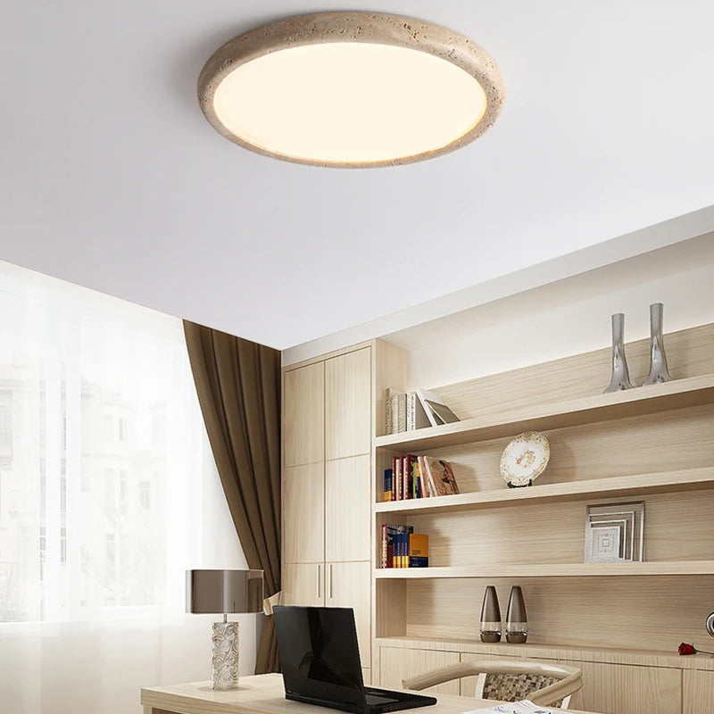 Plafonnier Anneau Bois Naturel Minimaliste Design Moderne - Salon Chambre Salle à Manger — Altair