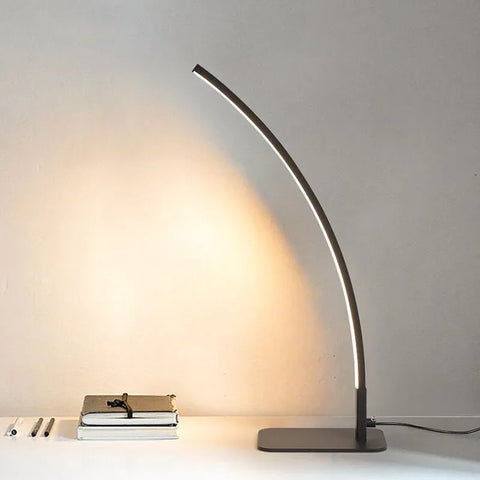 Lampe de Table Arche Aluminium Blanc Minimaliste Design - Chambre Bureau Salon — Arceau
