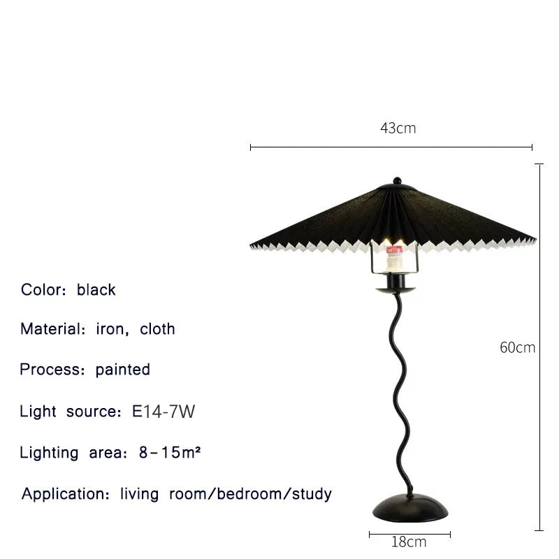 Lampadaire Spirale Métal Noir et Abat-Jour Plissé - Salon Bureau Chambre — Spiro