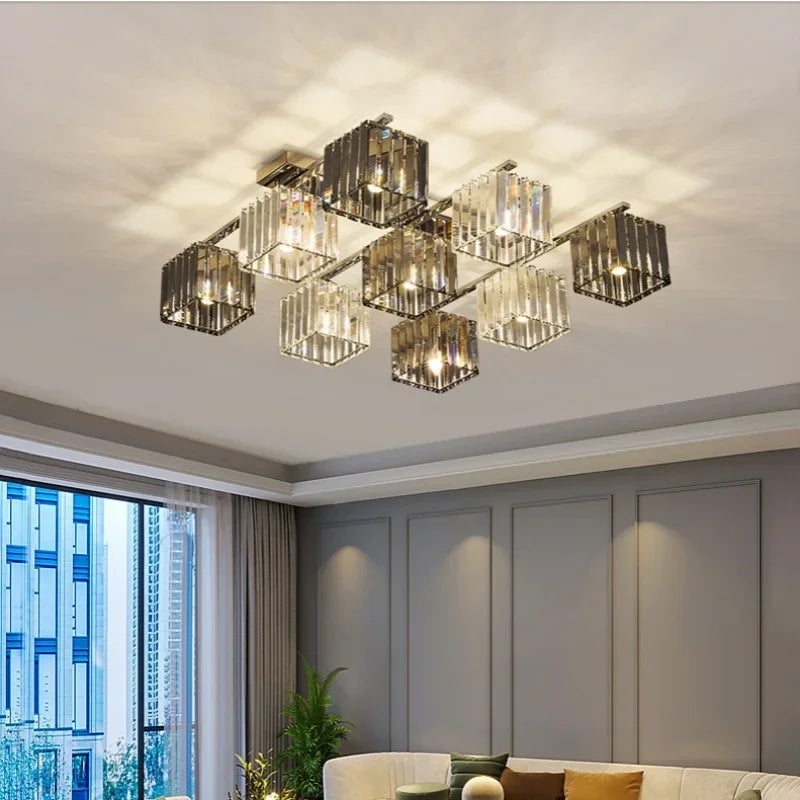 Sofia Cube Cristal et Métal Chromé Art Déco