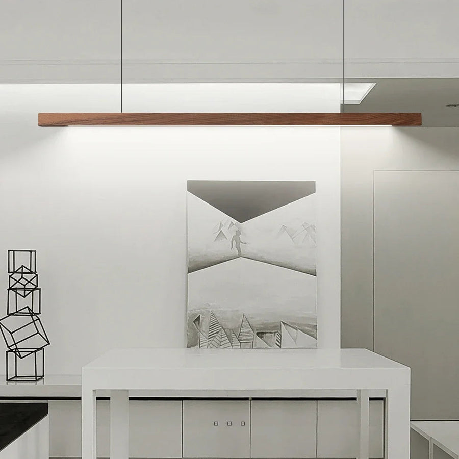 Suspension Barre Bois Naturel Minimaliste Design - Cuisine Chambre Salon — Linéo