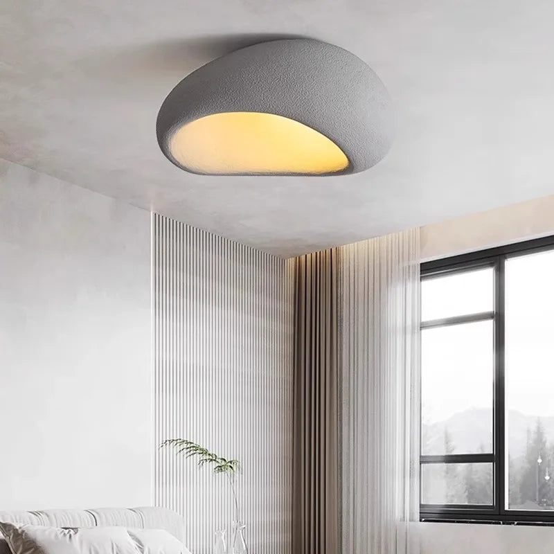 Plafonnier Coquillage Plâtre Blanc Minimaliste Design Moderne - Salle de Bain Salon Chambre — Flambeau