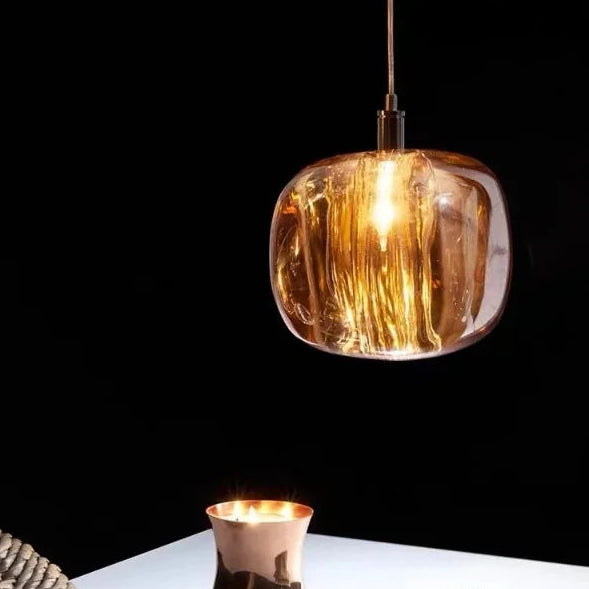 Suspension Globe Verre Fumé et Transparent Éclatant Boule - Cuisine Salon Salle à Manger — Cristina