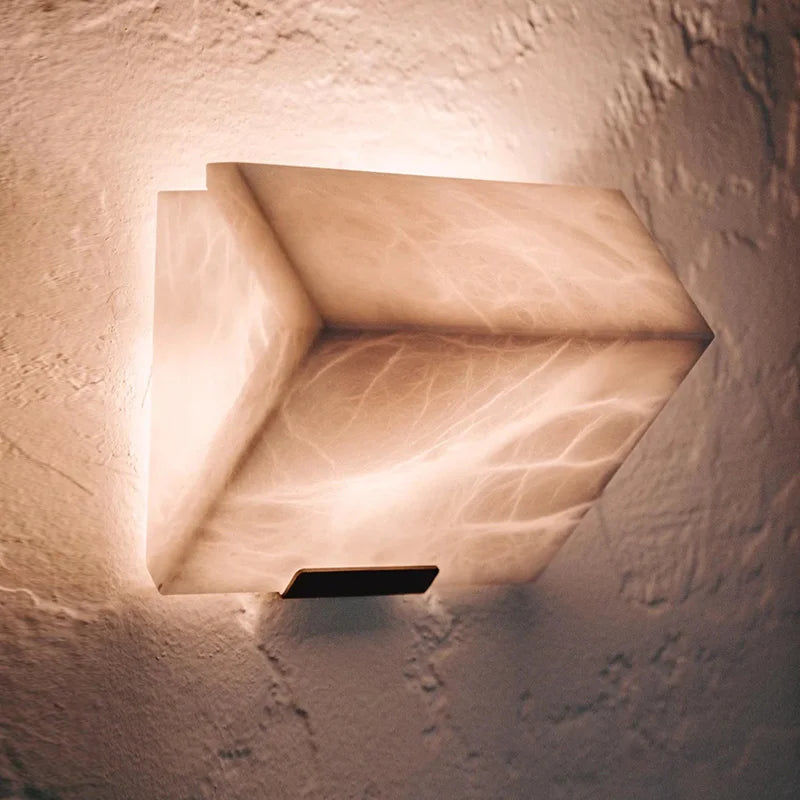 Applique Murale Cubes Marbre Blanc Minimaliste Design Moderne - Chambre Salle de Bain Salon — Oaxaca