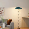 Lampadaire Spirale Métal Noir et Abat-Jour Plissé - Salon Bureau Chambre — Spiro