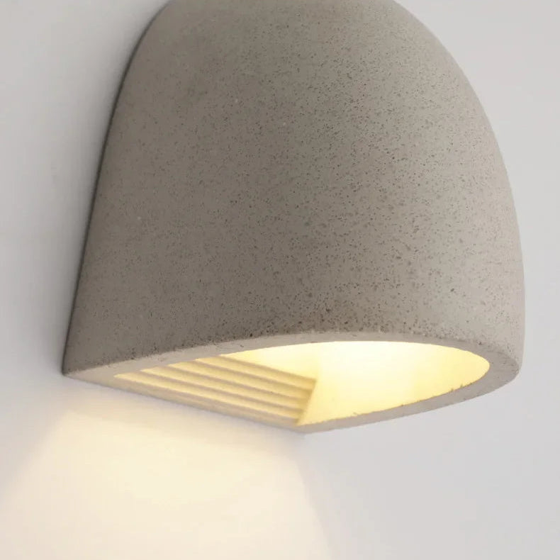 Applique Murale Demi-Sphère Béton Gris Minimaliste Design Moderne - Chambre Salle de Bain Salon — Gunnar