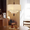 Suspension Anneaux Tissu Crème Minimaliste Design - Chambre Salon Cuisine — Onyx
