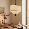 Suspension Anneaux Tissu Crème Minimaliste Design - Chambre Salon Cuisine — Onyx
