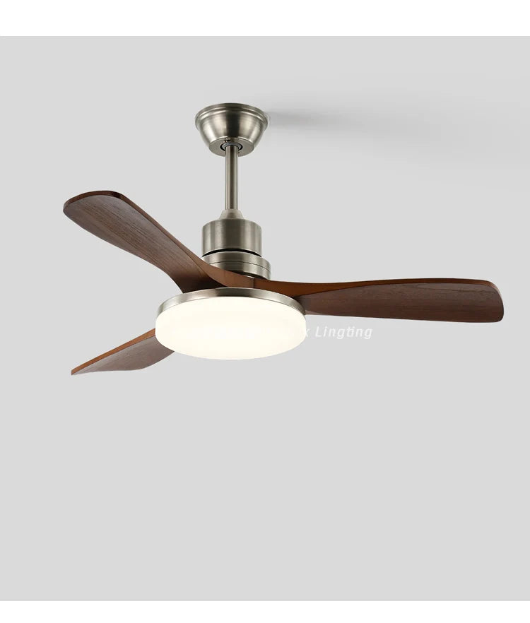 Ventilateur de Plafond Bois 3 Pales avec Éclairage