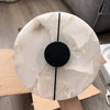 Alva Disque Marbre Blanc et Laiton Épuré