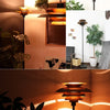Lampadaire Tablette Métal Noir et Bois Minimaliste Design - Salon Bureau Chambre — Lumio