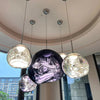 Suspension Sphère Verre Miroir Métallisé Multicolore Boule - Cuisine Salon Salle à Manger — Rhodium