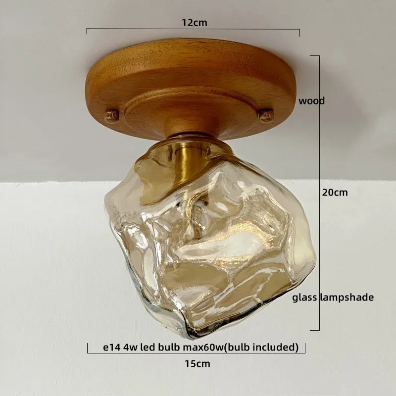 Lumio Vintage Verre Transparent et Bois Naturel