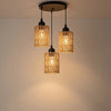Suspension Rotin Tressé Naturel Cylindre Bohème - Cuisine Chambre Salon — Sono