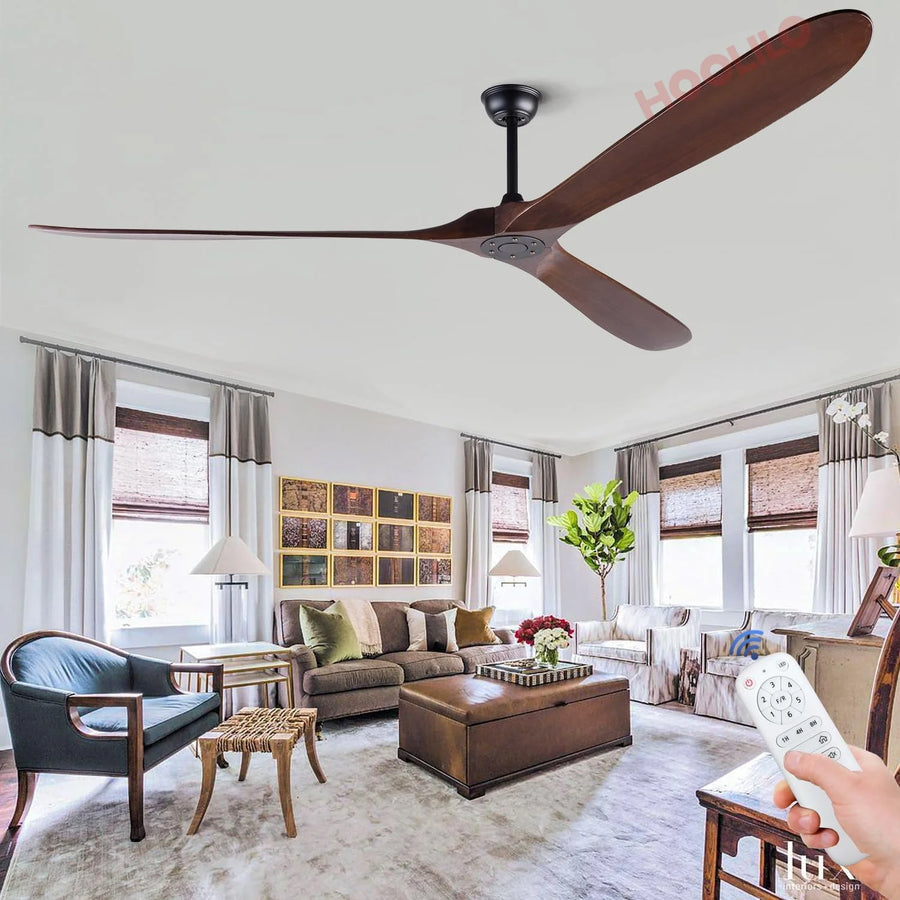 Ventilateur de Plafond Bois XXL avec Éclairage LED