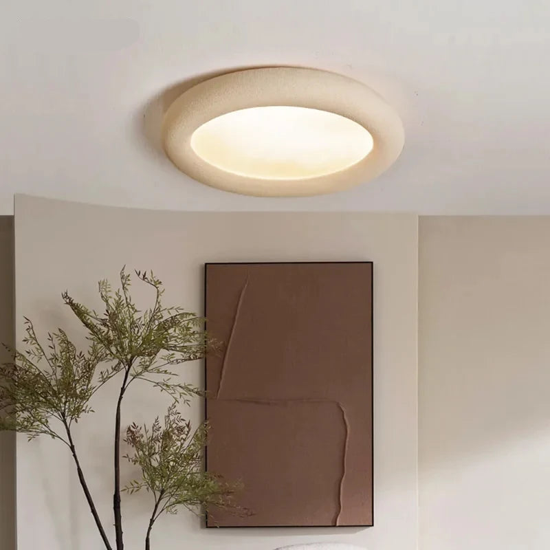 Plafonnier Anneau Plâtre Blanc Minimaliste Design Moderne - Salle de Bain Salon Chambre — Ringa