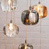 Suspension Globe Verre Fumé et Transparent Éclatant Boule - Cuisine Salon Salle à Manger — Cristina
