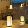 Lampadaire Lampe de Table Cylindre Tissu Beige Minimaliste Design - Salon Bureau Chambre — Stria et