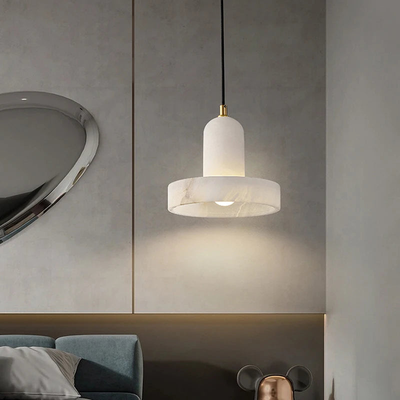 Suspension Anneaux Tissu Crème Minimaliste Design - Chambre Salon Cuisine — Fulgor