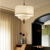 Suspension Anneaux Tissu Crème Minimaliste Design - Chambre Salon Cuisine — Onyx