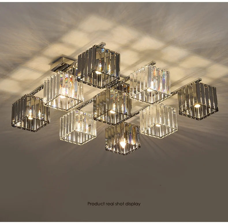 Sofia Cube Cristal et Métal Chromé Art Déco
