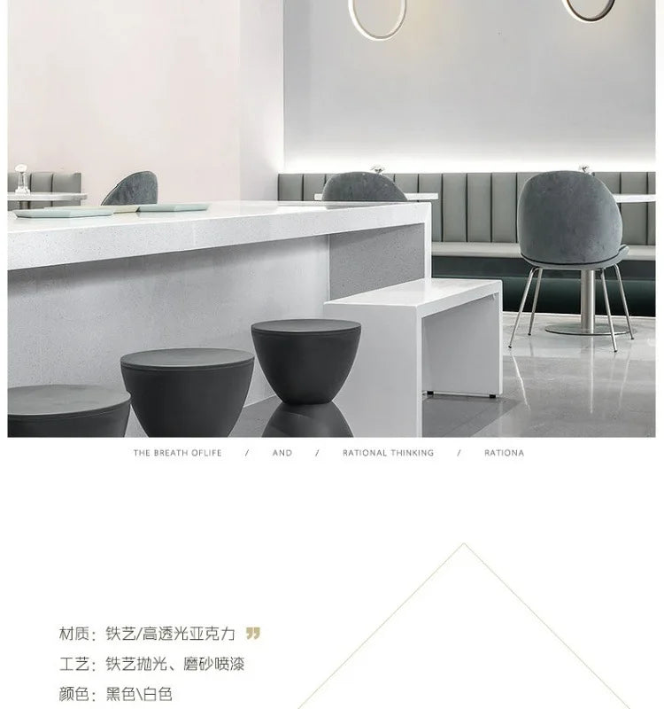 Yuki Anneaux Métal Noir et Blanc Minimaliste