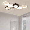 Plafonnier Hexagone Métal Noir et Blanc Minimaliste Design Moderne - Salle de Bain Salon Chambre — Presto