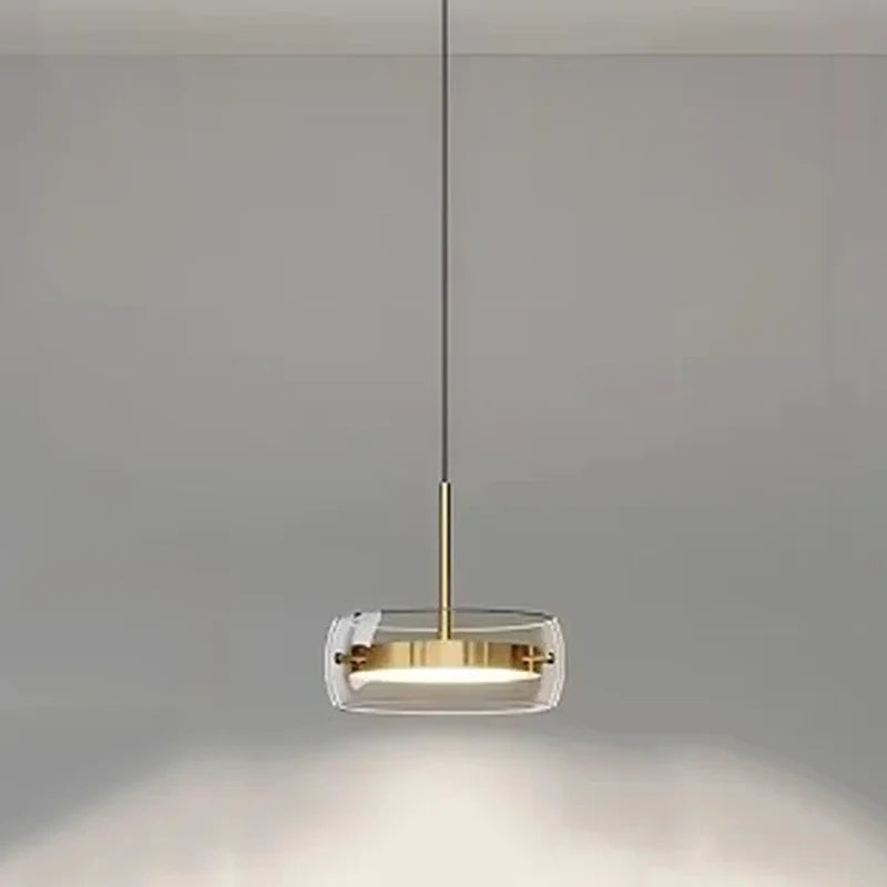 Anatole Anneaux Verre Transparent et Laiton Doré