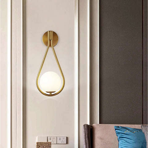 Applique Murale Goutte Métal Noir et Laiton Brillant Noire - Chambre Salon Salle de Bain — Ekua