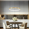 Suspension Anneau Aluminium Blanc Minimaliste Design - Cuisine Salon Salle à Manger — Libeccio