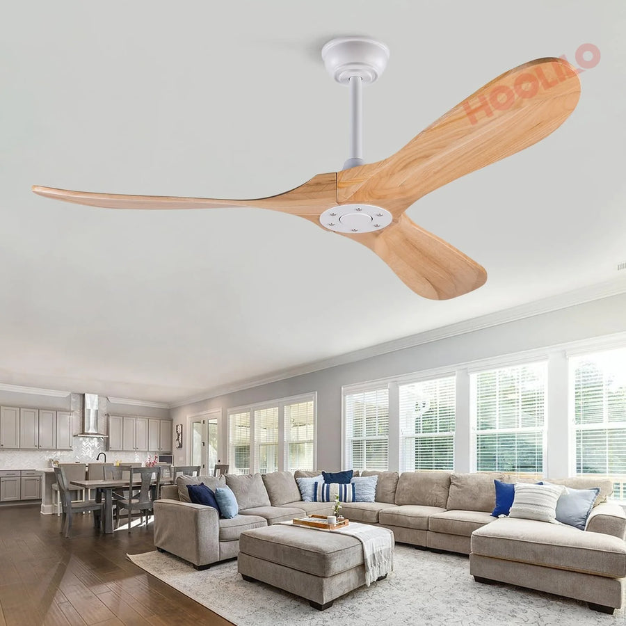 Ventilateur de Plafond Bois XXL avec Éclairage LED