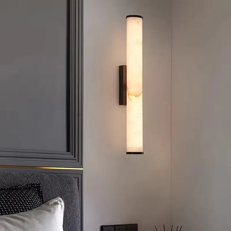 Geoffroy Cylindre Onyx Blanc et Laiton