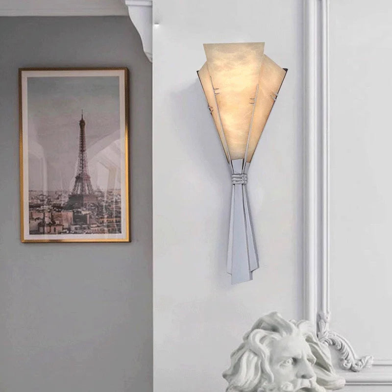 Ashanti Éventail Métal Brossé Art Déco