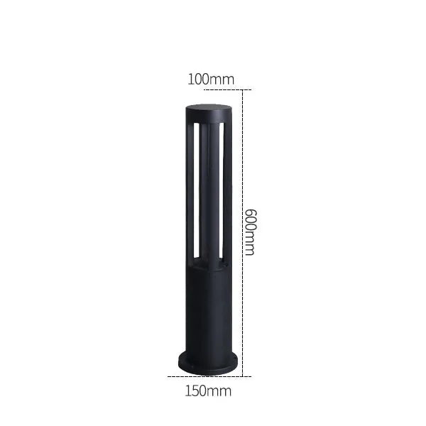Lampadaire Cylindre Métal Noir Minimaliste Design - Salon Bureau Chambre — Torre